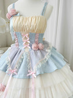 Sweet Ballet Style Slip Dress Light Blue Cute Lolita Dress Sleeveless Princess Dress JSK