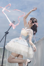 Sweet Ballet Style Slip Dress Light Blue Cute Lolita Dress Sleeveless Princess Dress JSK
