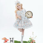 Sweet Lolita Cake Dress Blue Alice Theme Ruffle Trim Lolita Dress