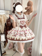 Sweet Lolita Chocolate Dress Cream Cake Lolita Dessert Themed Brown Jumper Dress