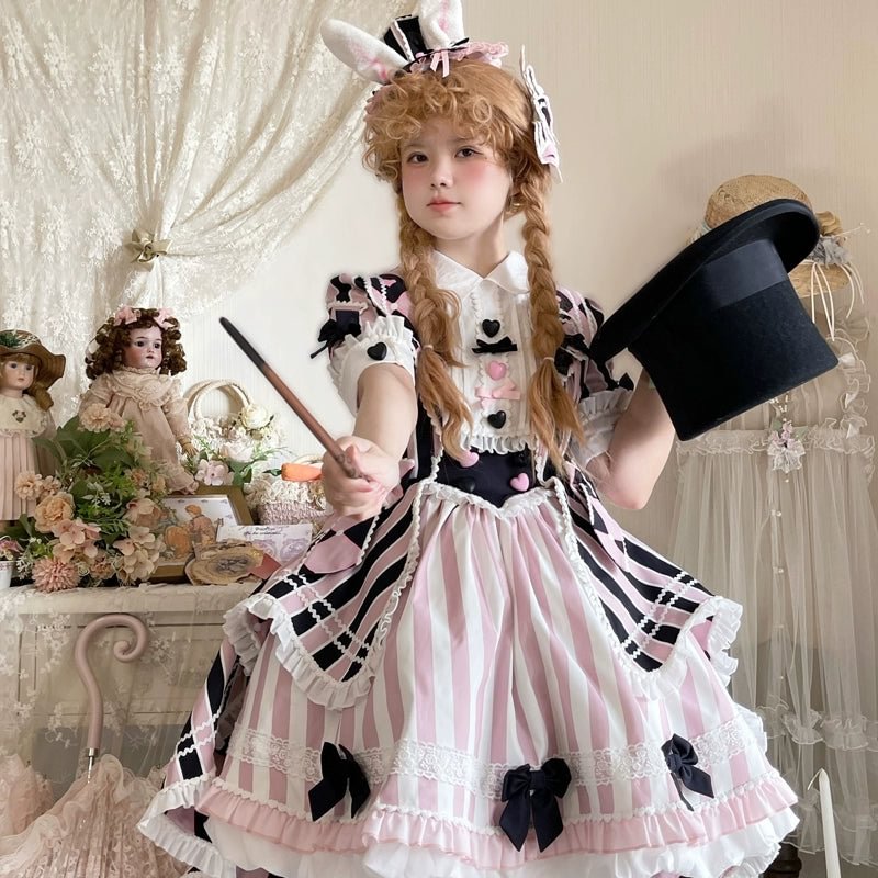 Sweetheart Bow Cute Girl Dress OP Strip