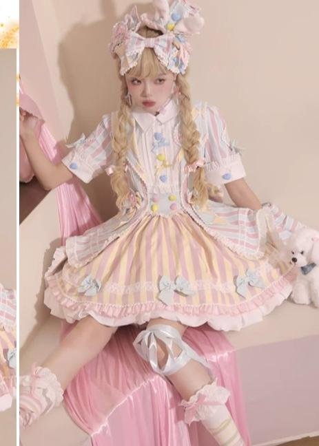 Sweetheart Bow Cute Girl Dress OP Strip