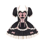 Sweetheart Bow Lolita Dress Short Sleeve Lace Cute Princess Dress