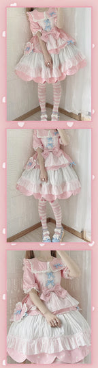 Sweetheart Lolita Dress Polka Dot Cute Short Sleeve Dress