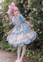 Sweetheart Lolita Dress Polka Dot Cute Short Sleeve Dress