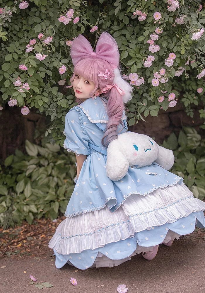 Sweetheart Lolita Dress Polka Dot Cute Short Sleeve Dress