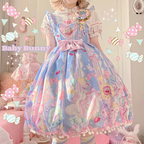 Sweetheart Sweet Lolita Dress Pink Blue Black Short Sleeve OP