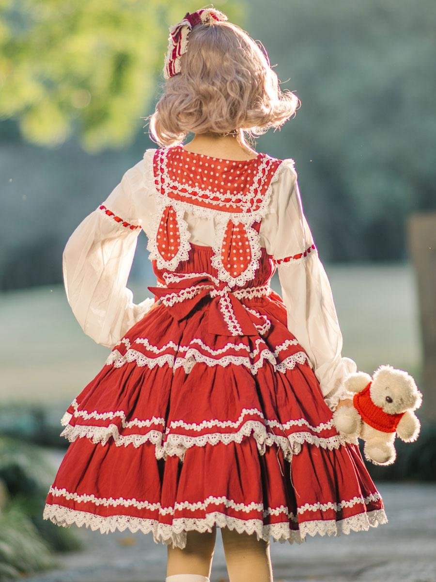 Sweetheart Three-section Long Sleeve Bowknot JSK Lolita Dress