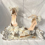 Sweetslolita Gorgeous Pointed-toe Mid Heel Shoes Bow Party Shoes for Women Stiletto