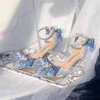 Sweetslolita Gorgeous Pointed-toe Mid Heel Shoes Bow Party Shoes for Women Stiletto