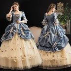Classic Lolita Tea Party Fashion Grey Blue Retro Victorian Dress Court Style Ball Gown Elegant Rococo Costume