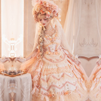 Tea Party Fashion Hime Lolita Flower Gorgeous Retro Court Style Lolita JSK Yellow Dress