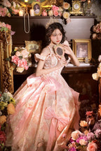 Hime Lolita Tea Party Fashion Pink Floral Gorgeous Princess Dress Birthday Party Graduation Ceremony