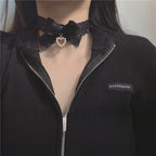 Teenage Sweet Bow Love Collarbone Chain Neck Strap Collar Red Christmas