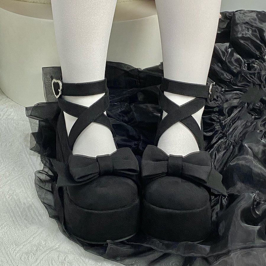 Thick Soled Velvet Round Head Lo Shoes Sweet High Heel Thick Heel