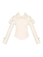 Three-color Micro-elastic Comfortable Long-sleeved Knitted Inner Autumn and Winter Lolita Blouse Shirt