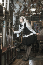 Gothic Lolita Vampire Duke Dark Dress Set Black Skirt White