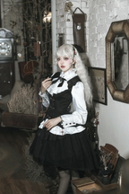 Gothic Lolita Vampire Duke Dark Dress Set Black Skirt White