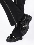 Lolita Shoes Versatile Chunky Loafers Autumn Winter Oxfords for Women Height Increasing Smart Casual