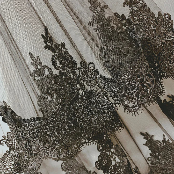 Lolita Hair Accessory Vintage Gothic Black Lace Veil Headwear Halloween