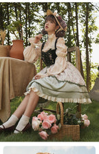 Vintage Idyllic Style Square Collar Shoulder Lolita Inner Shirt Classic Sweet Dress Autumn