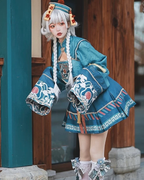 Qi Lolita Mint Green Cyan Zombies Costume for Halloween Cosplay Kawaii