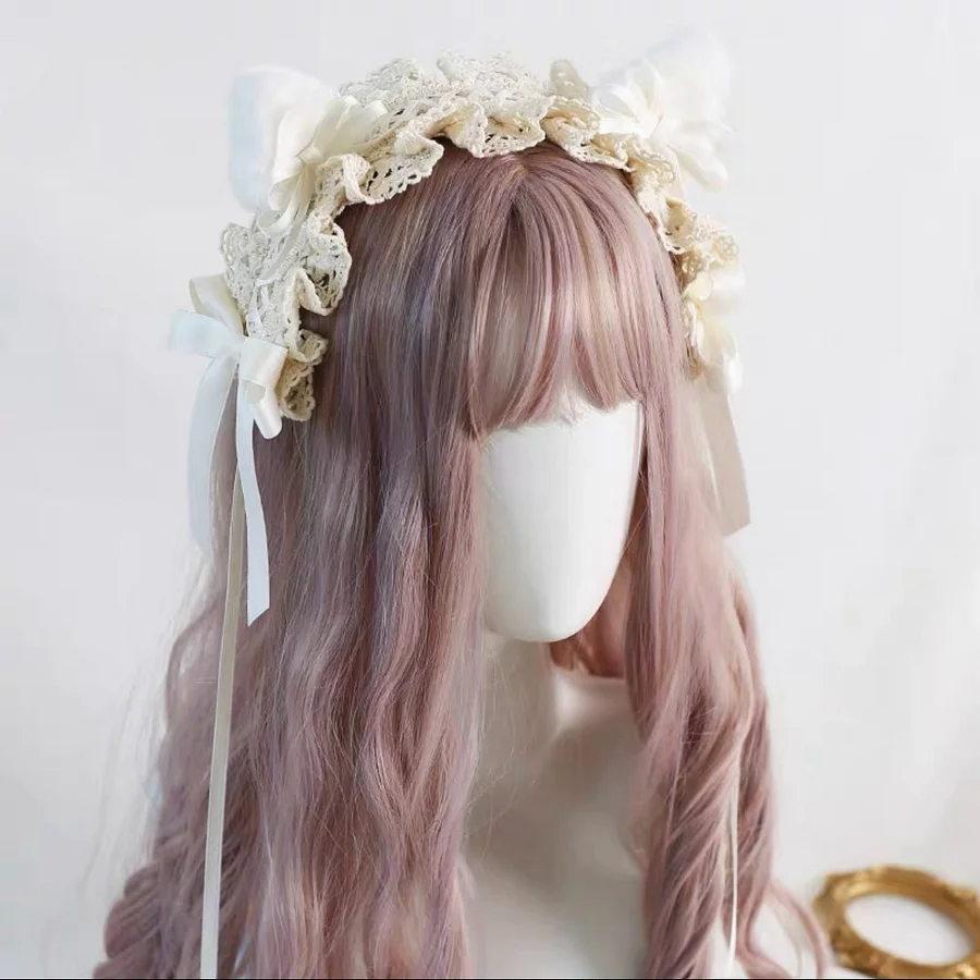 Lolita Hair Accessories Sweet Cat Ears Hairband Bowknot Hairpins Kawaii Headband