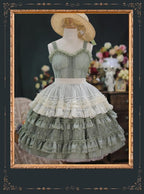 Hime Lolita Wedding White Purple Lace Sleeveless Dress