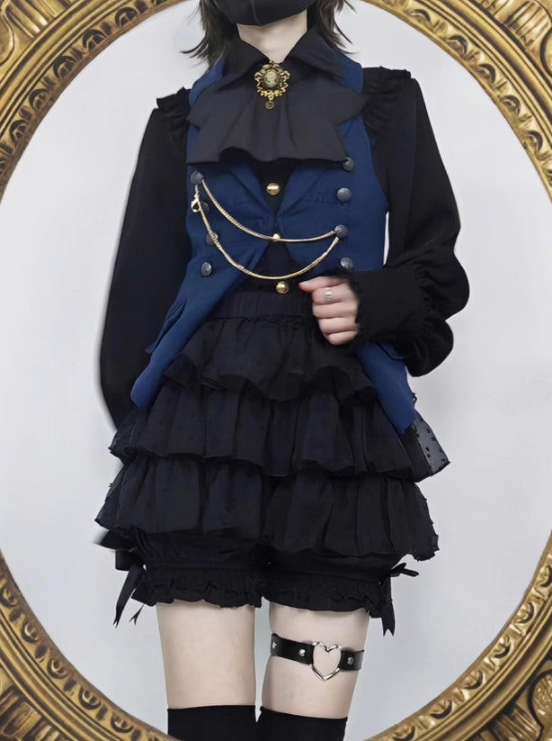 White Black Sweet Cute Lolita Petticoats Lace Shorts Ruffles