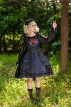 White Blue Solid Color Jsk Lolita Premium