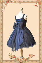 White Blue Solid Color Jsk Lolita Premium