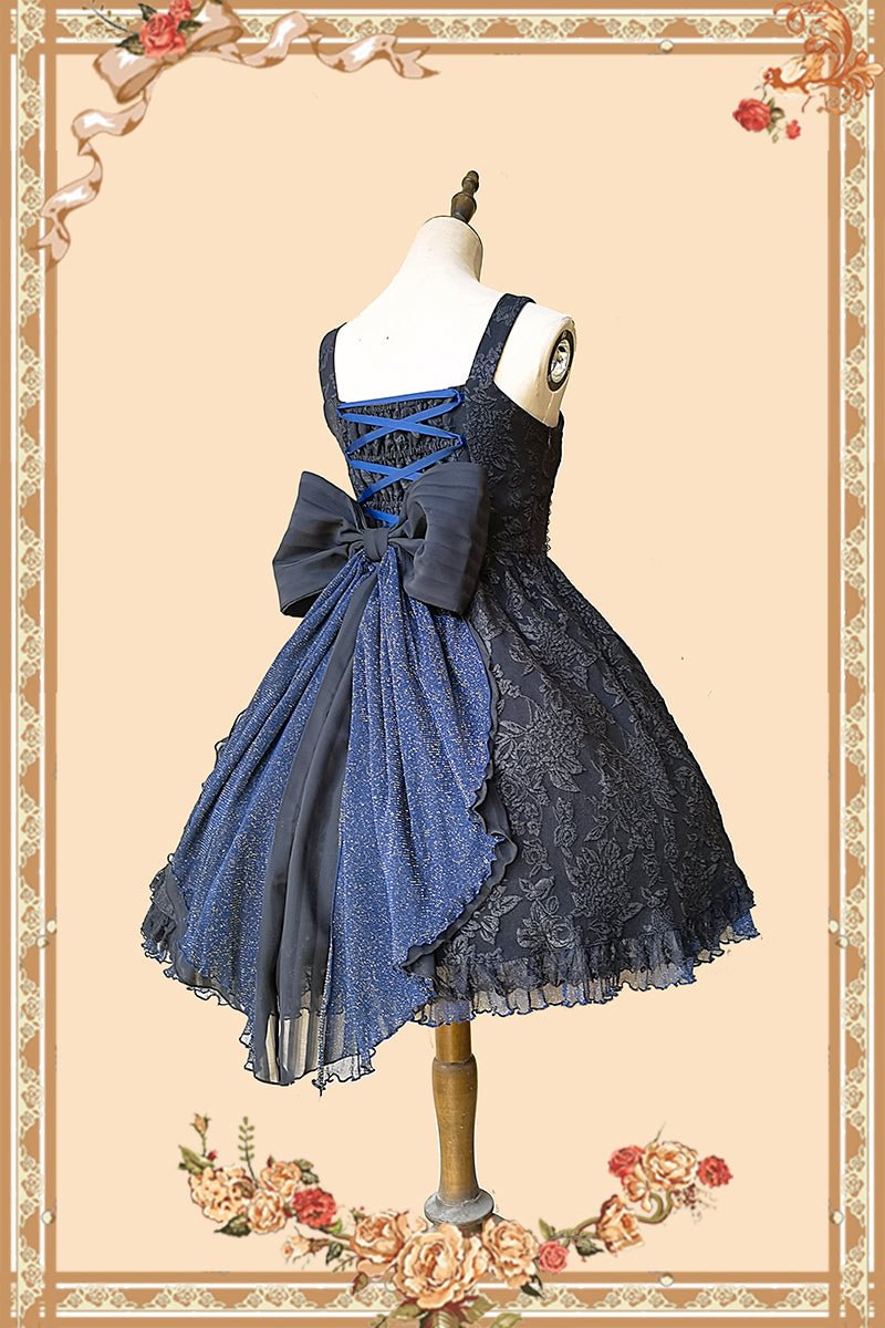 White Blue Solid Color Jsk Lolita Premium