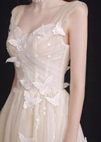 Wedding Lolita White Butterfly Fairy Elegant Organza Prom Dresses for Plus Size