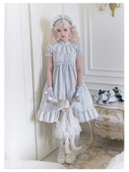 White Floral Cotton Short-sleeved Dress Sweet Doll Cute Lolita Dress