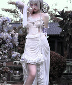 White Gothic Trailing Lolita Dress JSK
