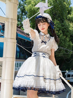 White Light Floral Marriage Jacquard Simple Dress