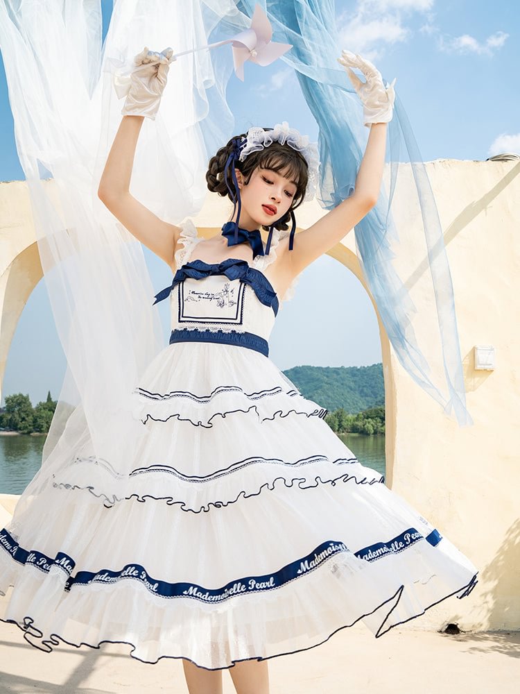 White Light Floral Marriage Jacquard Simple Dress