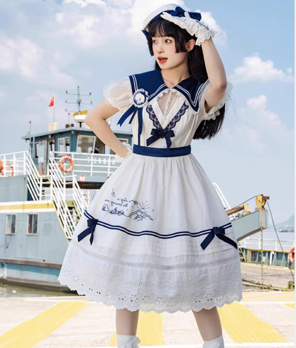 White Light Floral Marriage Jacquard Simple Dress