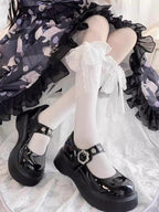 White Stockings Japanese Summer Thin Lace-Up Lace Under Knee Lolita Calf Socks Lolita Accessories