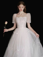 White Wedding Lolita Dress Wine Red Elegant Evening Gown Bubble Dress Sleeves Princess Prom Dress Large Size for Women OP Plus Size