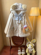 White Winter Plush Warm Coat Lolita Cute Rabbit Ear Cotton Coat Plush Dog Sweet Coat
