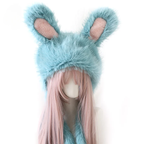 Lolita Hair Accessory Yellow Sweet Ear Modeling Hat Japanese Cute Rabbit Ear Plush Warm Hat