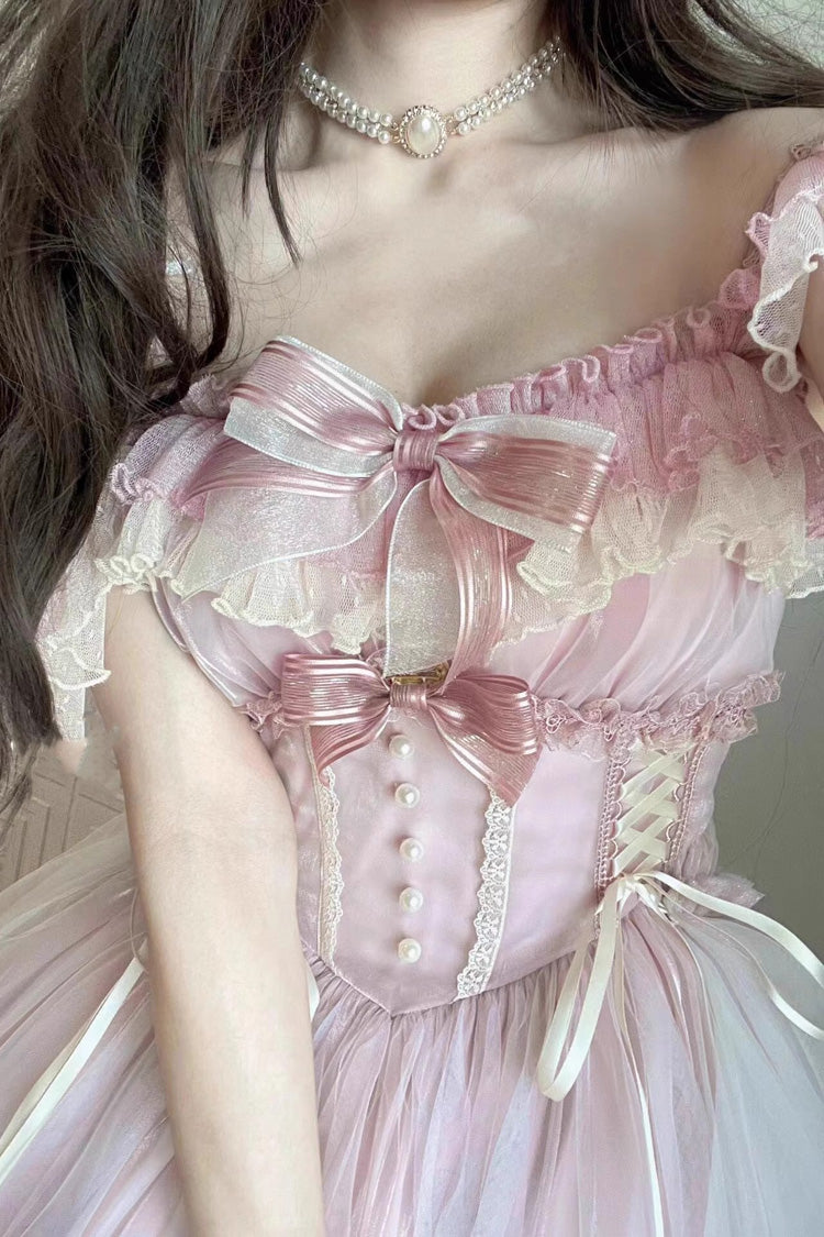 Pink Love Is Coming Multi-layer Ruffle Embroidery Bowknot Sweet Princess Lolita Jsk Dress