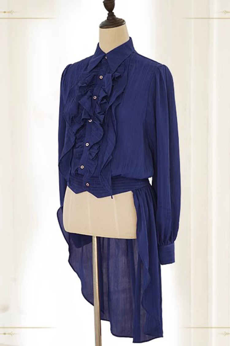 The Eternal Moonlit Night Song Ouji Fashion Classic Prince Handsome Lolita Long Swallowtail Blouse 2 Colors