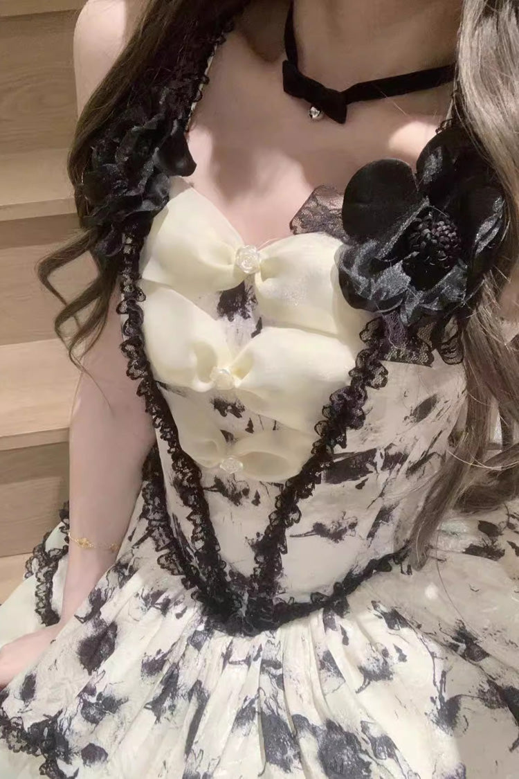 Jasmine Rain Print Stitching Lace Sweet Lolita Jsk Dress 6 Colors