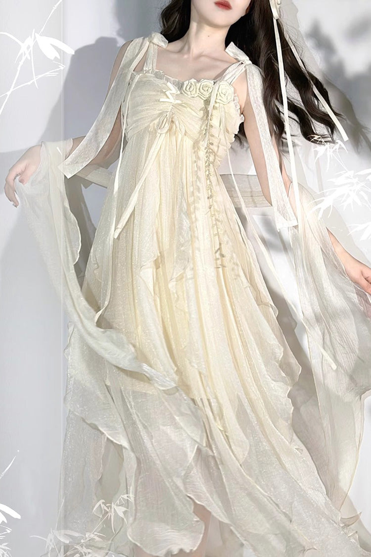 Ivory Wanderer's Song Bowknot Irregular Hem Sweet Lolita Jsk Dress