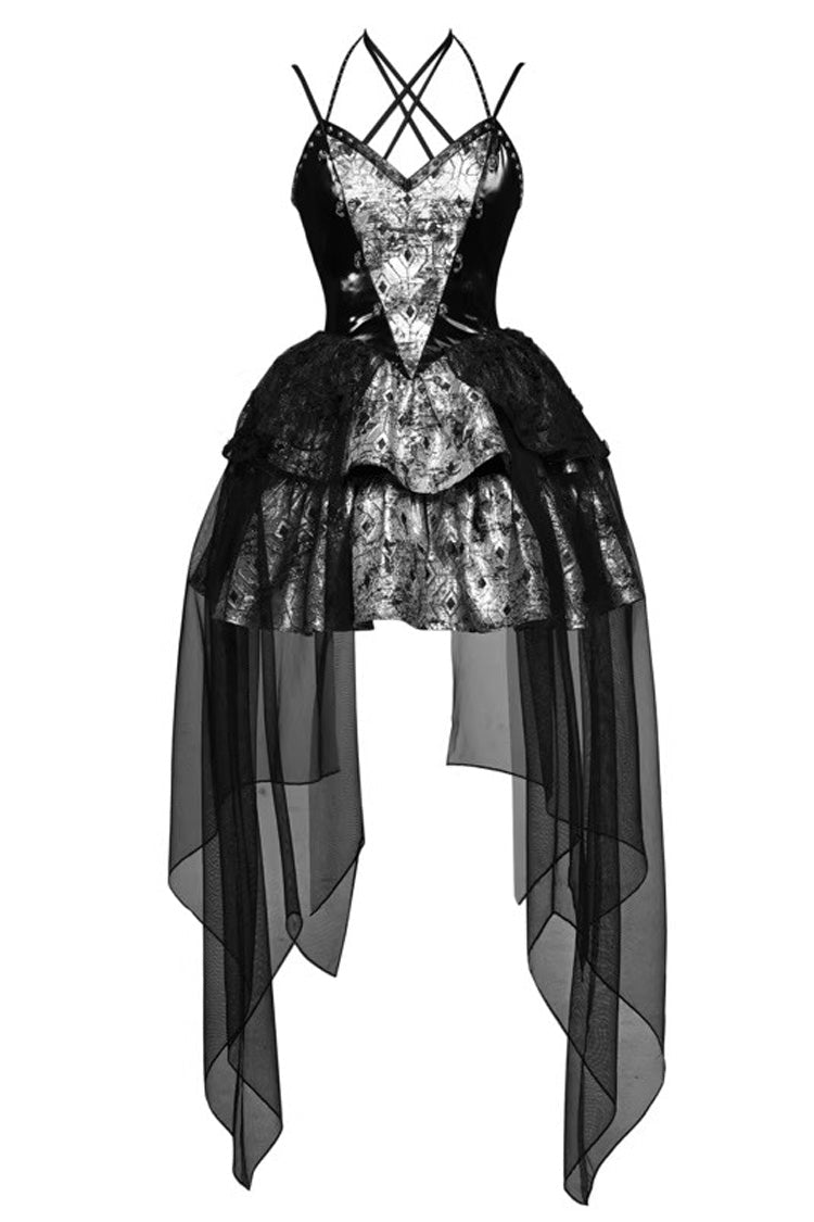 Black Liquid Invasion Halterneck Print Ruffle Gothic Lolita Jsk Dress