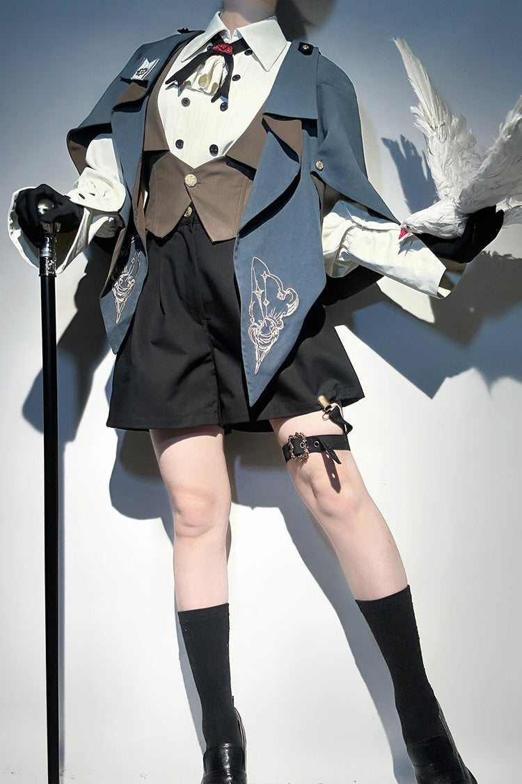 Brown Little Detective Ouji Handsome Lolita Vest