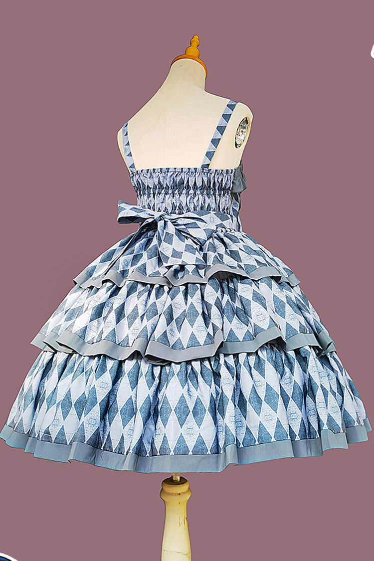 Stripe Print Cloth Cat Triple-Layered Ruffle Bowknot Sweet Lolita Dress 4 Colors