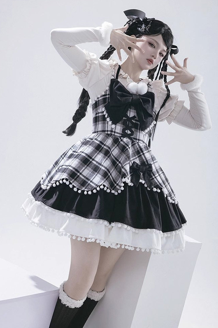 Confession Function Multi-layer Ruffle Bowknot Color Matching Autumn Winter Sweet Lolita Jsk Dress